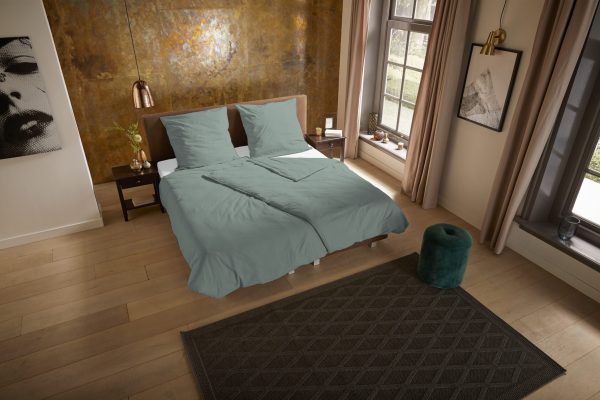 Pure Dekbedovertrek "uni dessin" - Groen - (135x200 cm) - Microfiber - Afbeelding 2