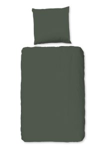 Pure Dekbedovertrek "uni dessin" - Groen - (200x200 cm) - Microfiber