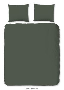 Pure Dekbedovertrek "uni dessin" - Groen - (200x200/220 cm) - Microfiber