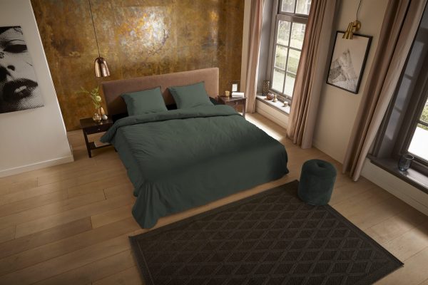 Pure Dekbedovertrek "uni dessin" - Groen - (240x200/220 cm) - Microfiber - Afbeelding 2