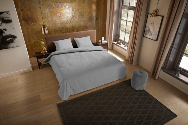 Pure Dekbedovertrek "uni dessin" - Grijs - (240x200/220 cm) - Microfiber - Afbeelding 2