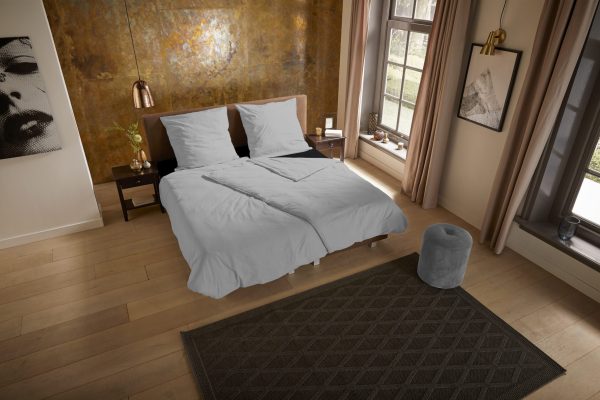 Pure Dekbedovertrek "uni dessin" - Grijs - (200x200 cm) - Microfiber - Afbeelding 2