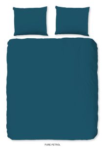 Pure Dekbedovertrek "uni dessin" - Petrol - (200x200/220 cm) - Microfiber