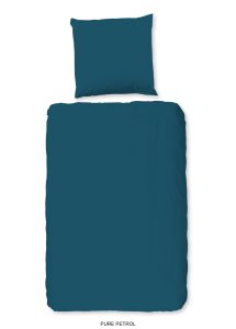 Pure Dekbedovertrek "uni dessin" - Petrol - (200x200 cm) - Microfiber