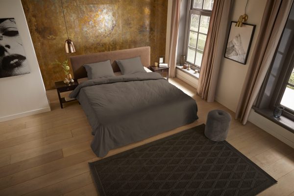 Pure Dekbedovertrek "uni dessin" - Taupe - (240x200/220 cm) - Microfiber - Afbeelding 2