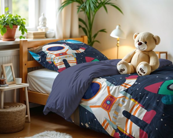 Little Monster Space man 2 Blauw 140 x 200/220 cm - Afbeelding 4