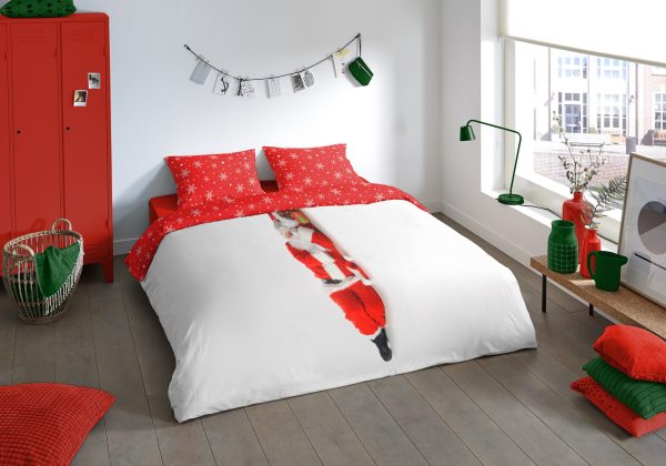 Pure Dekbedovertrek "kerstman" - Rood - (135x200 cm) - Microfiber - Afbeelding 2