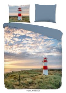 Good Morning Dekbedovertrek "vuurtoren in de duinen" - Multi - (200x200/220 cm) - Katoen
