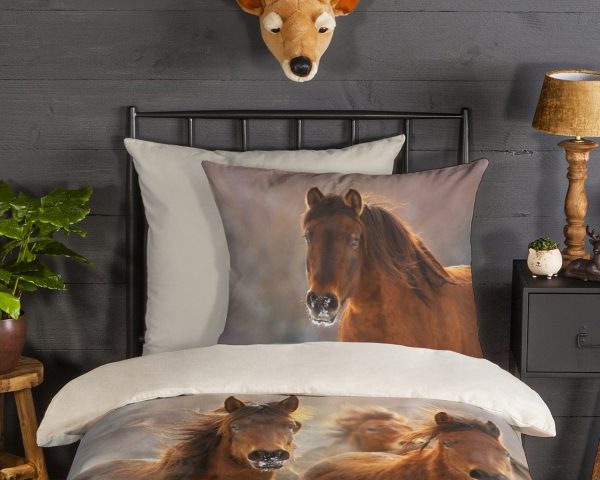 Good Morning Kinderdekbedovertrek "paarden" - Multi - (135x200 cm) - Katoen Flanel - Afbeelding 3