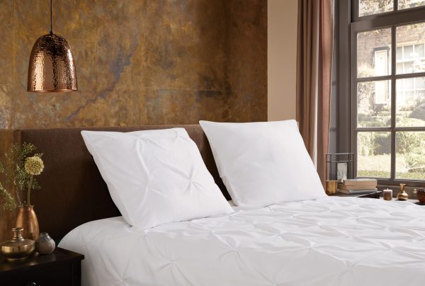 Pure Dekbedovertrek "luxe stiksel plooien" - Wit - (200x200/220 cm) - Microfiber - Afbeelding 3
