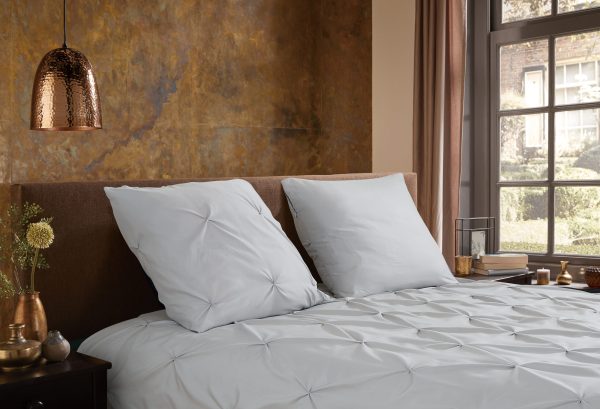 Pure Dekbedovertrek "luxe stiksel plooien" - Zilver - (200x200/220 cm) - Microfiber - Afbeelding 3