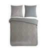 Pure Dekbedovertrek "luxe zizag biezen/ borduursels" - Taupe - (200x200/220 cm) - Microfiber