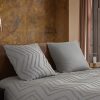Pure Dekbedovertrek "luxe zizag biezen/ borduursels" - Taupe - (200x200/220 cm) - Microfiber - Afbeelding 3