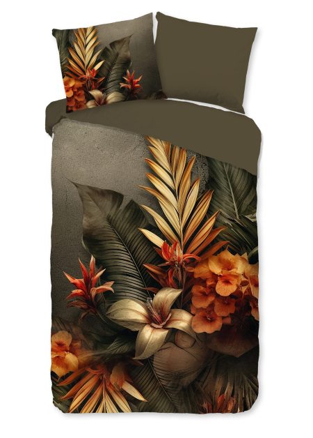 Good Morning Dekbedovertrek "bloemen en bladeren " - Multi - (140x200/220 cm) - Katoen