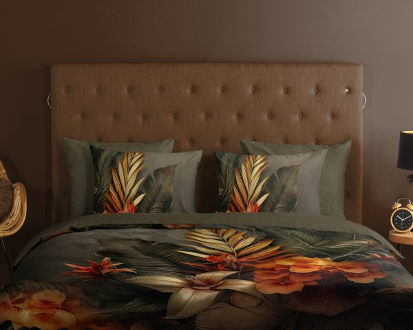 Good Morning Dekbedovertrek "bloemen en bladeren " - Multi - (200x200/220 cm) - Katoen - Afbeelding 3
