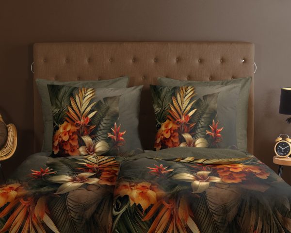 Good Morning Dekbedovertrek "bloemen en bladeren " - Multi - (155x220 cm) - Katoen - Afbeelding 3