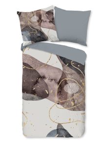 Good Morning Dekbedovertrek "moderne print" - Grijs - (200x200 cm) - Katoen