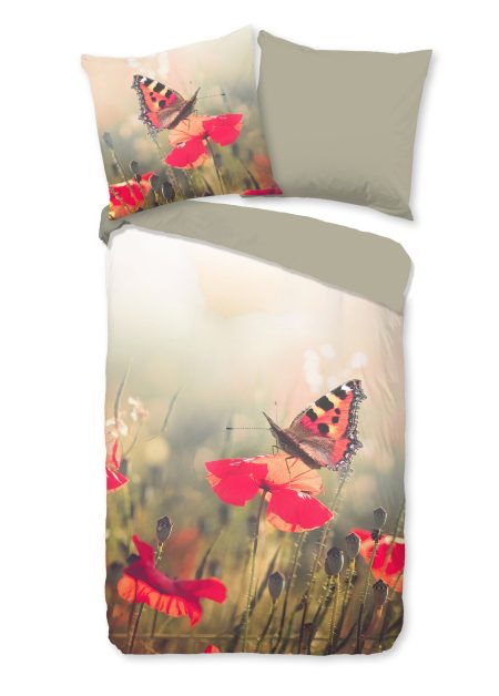 Good Morning Dekbedovertrek "bloemen en vlinders" - Multi - (135x200 cm) - Katoen