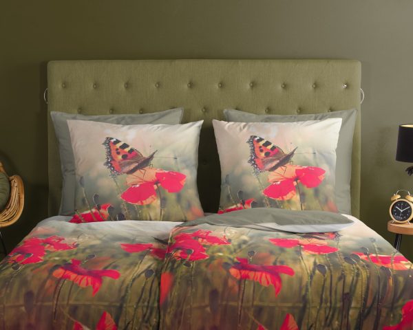 Good Morning Dekbedovertrek "bloemen en vlinders" - Multi - (135x200 cm) - Katoen - Afbeelding 3