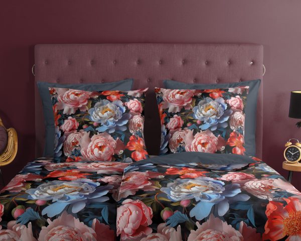 Good Morning Dekbedovertrek "pioenrozen/ bloemen" - Multi - (155x220 cm) - Katoen - Afbeelding 3