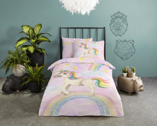 Good Morning Kinderdekbedovertrek "eenhoorn en regenboog" - Multi - (140x200/220 cm) - Katoen - Afbeelding 2