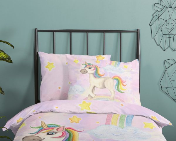 Good Morning Kinderdekbedovertrek "eenhoorn en regenboog" - Multi - (140x200/220 cm) - Katoen - Afbeelding 3