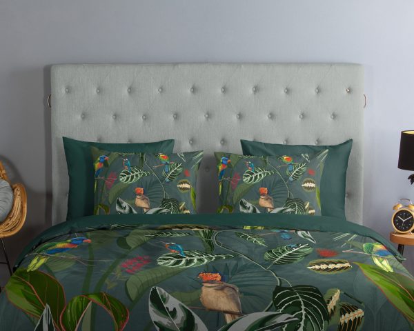 Good Morning Dekbedovertrek "vogels en bladeren" - Groen - (140x200/220 cm) - Katoen - Afbeelding 3