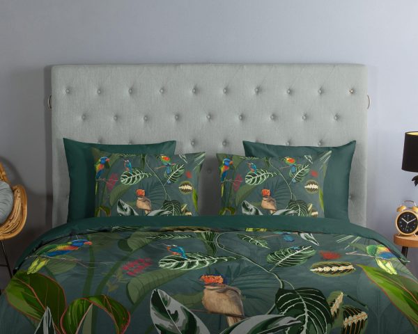 Good Morning Dekbedovertrek "vogels en bladeren" - Groen - (200x200/220 cm) - Katoen - Afbeelding 3