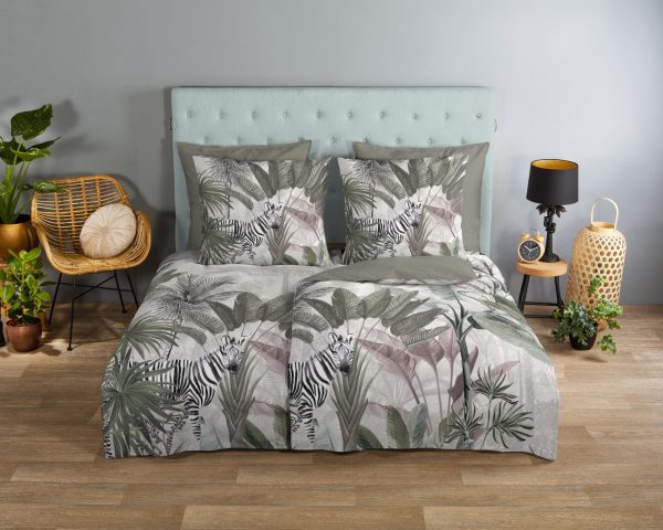 Good Morning Dekbedovertrek "jungle print" - Groen - (155x220 cm) - Katoen - Afbeelding 2