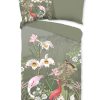 Good Morning Dekbedovertrek "bloemen en vogels" - Groen - (135x200 cm) - Katoen