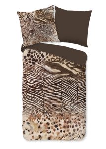 Pure Dekbedovertrek "dierenprint" - Bruin - (135x200 cm) - Microfiber