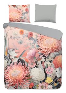 Good Morning Dekbedovertrek "bloemen" - Roze - (240x200/220 cm) - Katoen