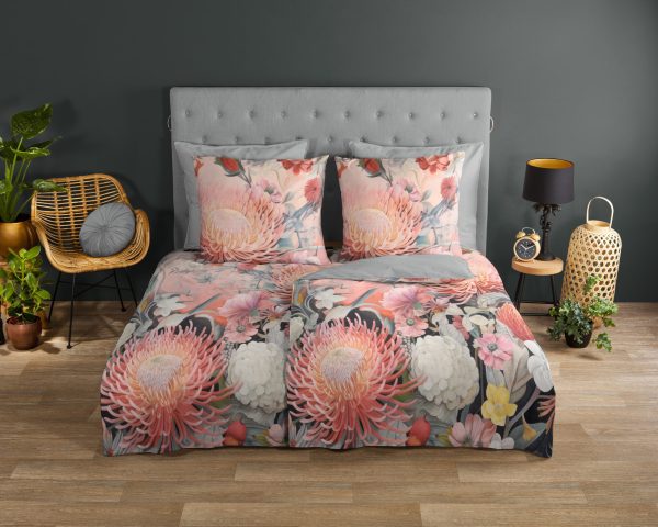 Good Morning Dekbedovertrek "bloemen" - Roze - (135x200 cm) - Katoen - Afbeelding 2