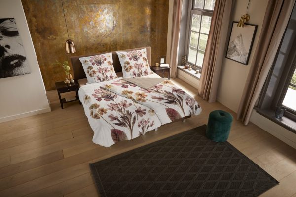 Pure Dekbedovertrek "gedroogde bloemen" - Zand - (135x200 cm) - Microfiber - Afbeelding 2