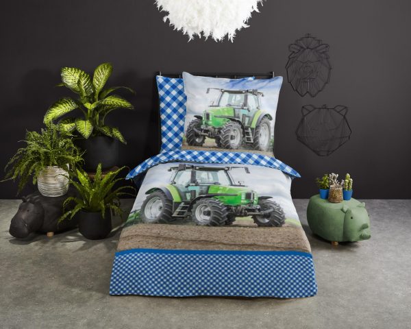 Good Morning Kinderdekbedovertrek "tractor" - Groen - (135x200 cm) - Katoen - Afbeelding 2