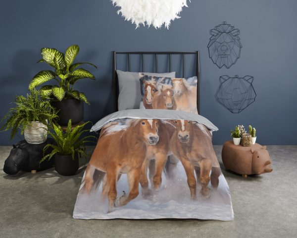 Good Morning Kinderdekbedovertrek "Haflinger paarden" - Multi - (140x200/220 cm) - Katoen Flanel - Afbeelding 2