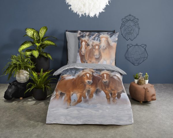 Good Morning Kinderdekbedovertrek "Haflinger paarden" - Multi - (135x200 cm) - Katoen Flanel - Afbeelding 2