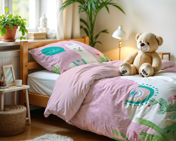 Little Monster Hola lama Roze 140 x 200/220 cm - Afbeelding 4