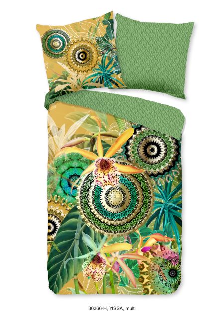 HIP Dekbedovertrek "mandala's, bladeren en bloemen" - Multi - (155x220 cm) - Katoen Satijn