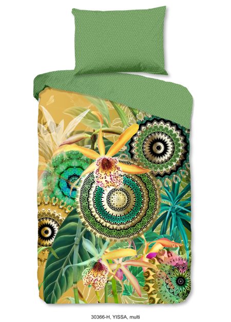 HIP Dekbedovertrek "mandala's, bladeren en bloemen" - Multi - (140x200 cm) - Katoen Satijn