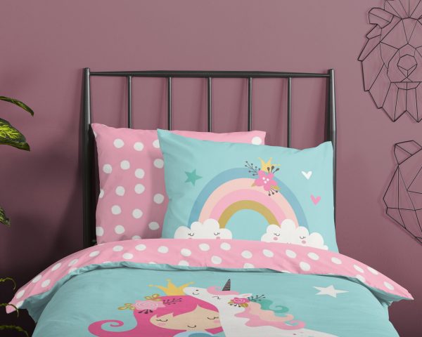 Good Morning Kinderdekbedovertrek "eenhoorn met regenboog" - Multi - (140x200/220 cm) - Katoen - Afbeelding 3