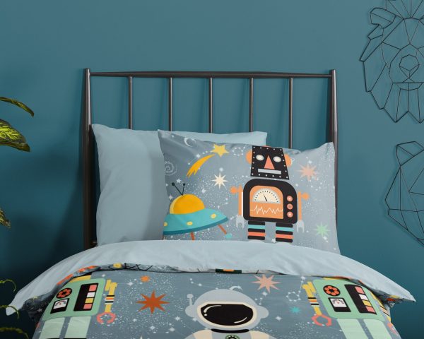 Good Morning Kinderdekbedovertrek "planeten / ruimte" - Grijs - (140x200/220 cm) - Katoen - Afbeelding 3