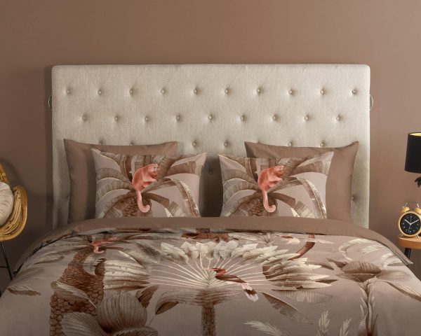 Good Morning Dekbedovertrek "bladeren en dieren" - Taupe - (200x200/220 cm) - Katoen - Afbeelding 3
