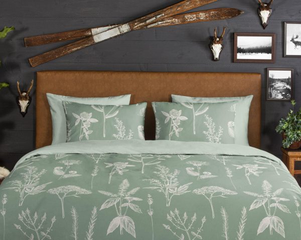 Good Morning Dekbedovertrek "bloemen" - Groen - (200x200/220 cm) - Katoen Flanel - Afbeelding 3