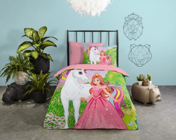 Good Morning Kinderdekbedovertrek "eenhoorn en prinses" - Multi - (140x200/220 cm) - Katoen - Afbeelding 2