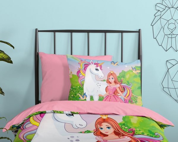 Good Morning Kinderdekbedovertrek "eenhoorn en prinses" - Multi - (140x200/220 cm) - Katoen - Afbeelding 3
