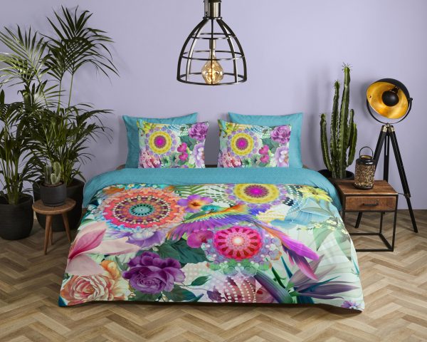 HIP Dekbedovertrek "mandala's, bloemen en vogels" - Multi - (140x200/220 cm) - Katoen Satijn - Afbeelding 2
