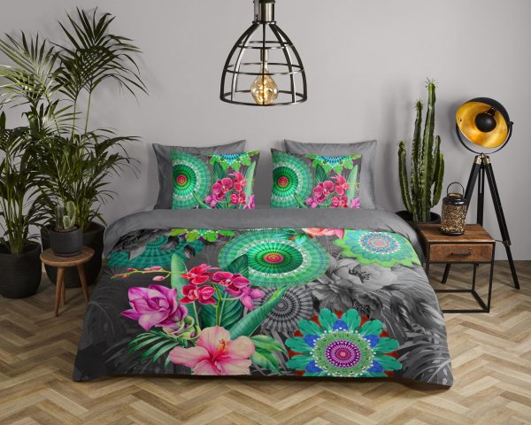 HIP Dekbedovertrek "mandala's en bloemen" - Multi - (200x200/220 cm) - Katoen Satijn - Afbeelding 2