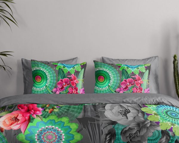 HIP Dekbedovertrek "mandala's en bloemen" - Multi - (200x200/220 cm) - Katoen Satijn - Afbeelding 3