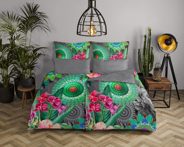 HIP Dekbedovertrek "mandala's en bloemen" - Multi - (135x200 cm) - Katoen Satijn - Afbeelding 2